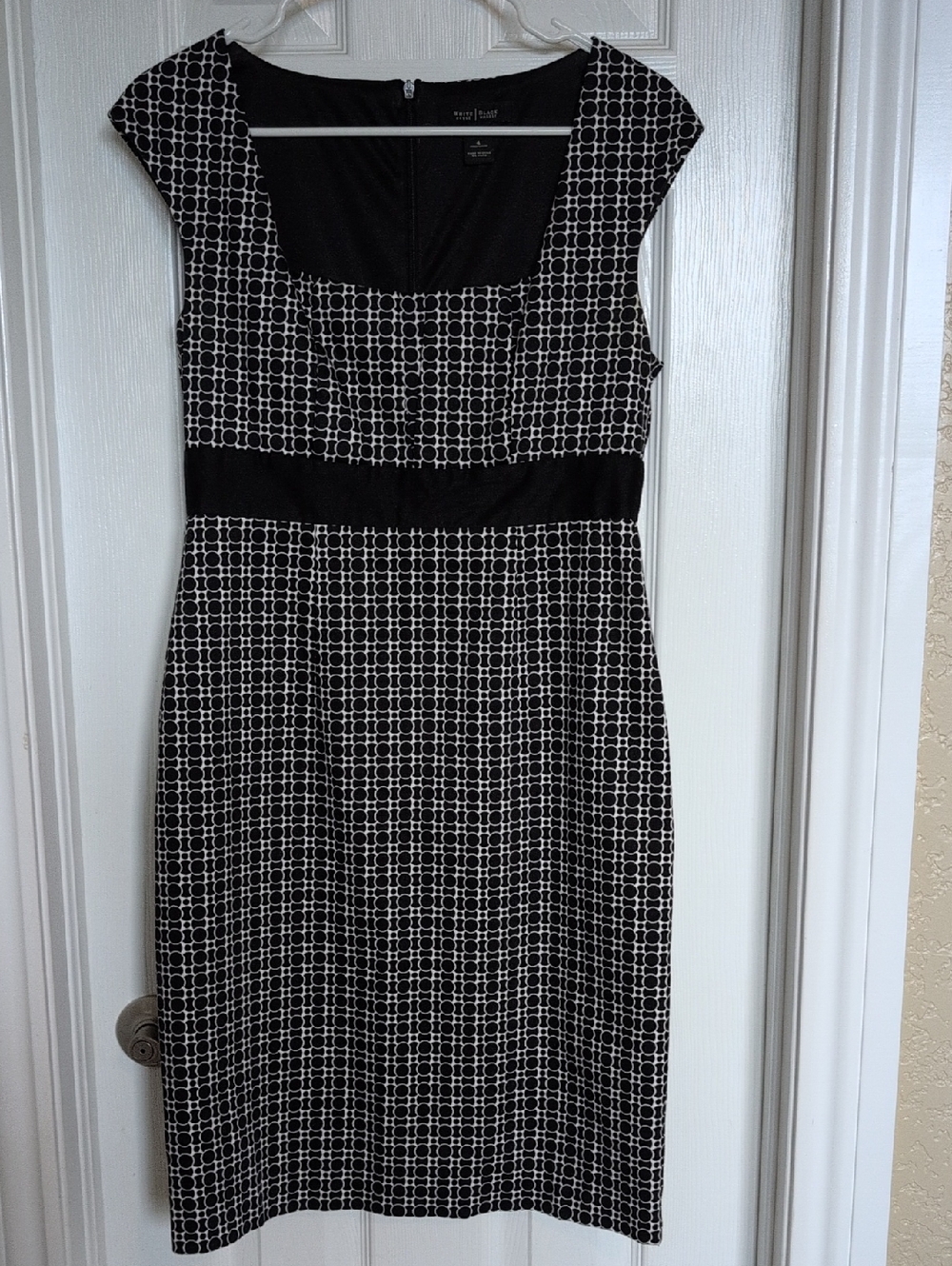 BOGO White House Black Market Black and White Geometric Midi Dress